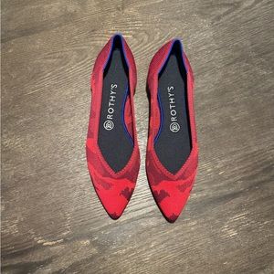 Rothy’s The Point Red Camo Limited Edition Retired Flats W10